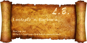 Lestyán Barbara névjegykártya