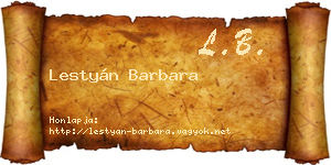 Lestyán Barbara névjegykártya