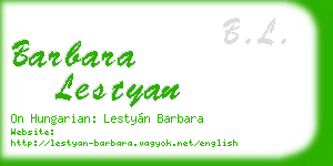 barbara lestyan business card
